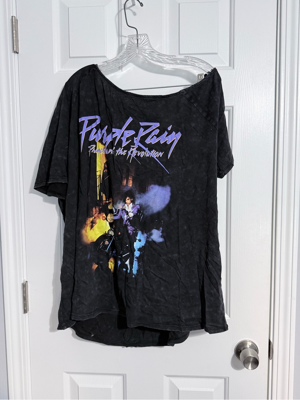 torrid Black Graphic 'Purple Rain' Tee with Purple & Yellow Print